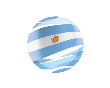 The Argentinian flag in an abstract sphere