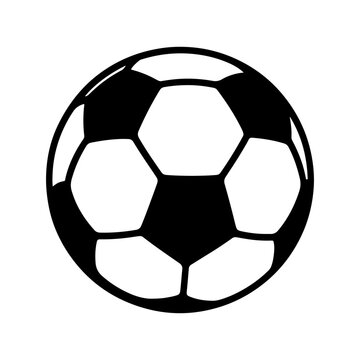 black white soccer ball icon set