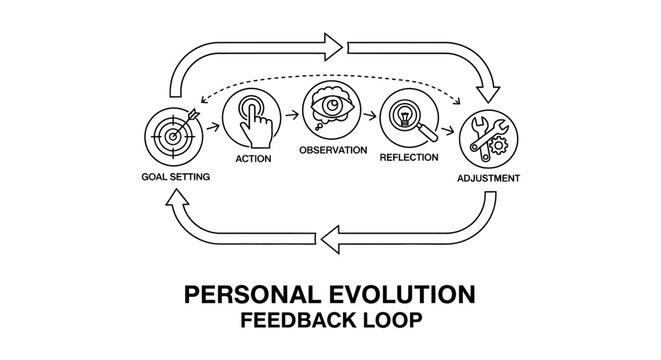 Personal Evolution Feedback Loop Diagram for Continuous Improvement and Self-Development