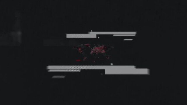 Global Cyber Attack Simulation on World Map with HUD Interface and Digital Virus Spread.