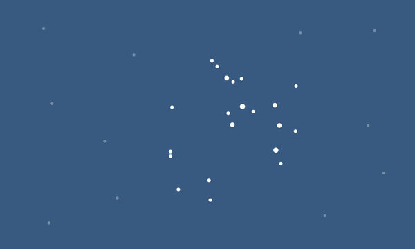 星空に浮かぶ射手座のイラスト（白色の星だけで連結線なし）
