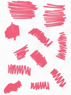 set of hand drawn scribbles of various sizes