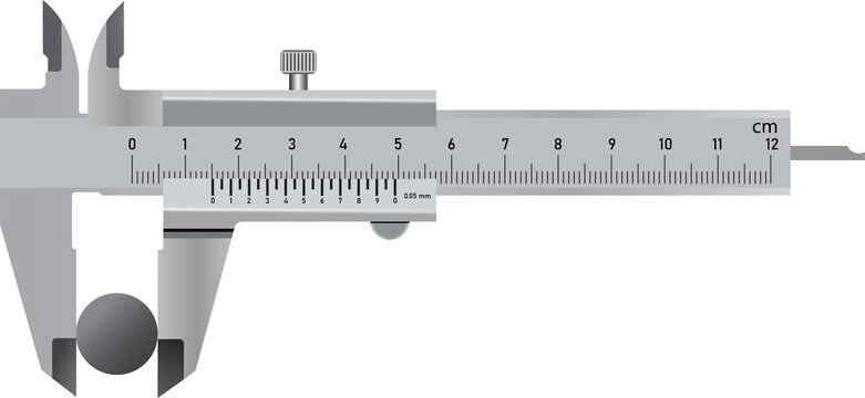 Precision Mechanical Vernier Caliper Measuring Tool Vector Illustration Transparent backkground
