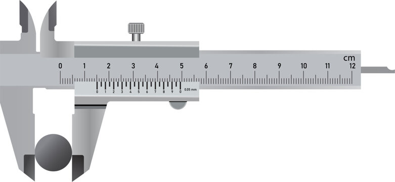 Mechanical Vernier Caliper Measuring Tool Vector Illustration
