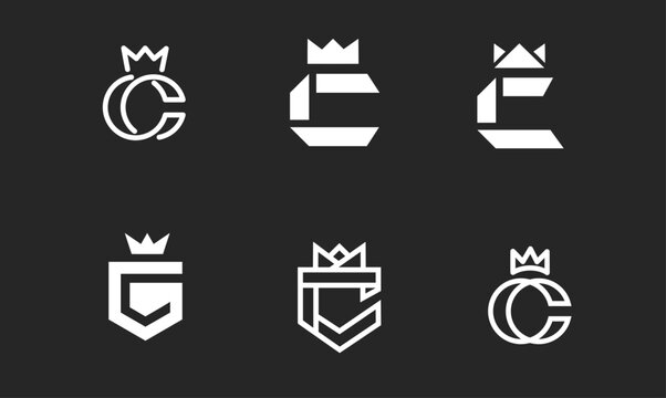 Monogram C Crown Logo Designs Collection for Business Branding and Identity