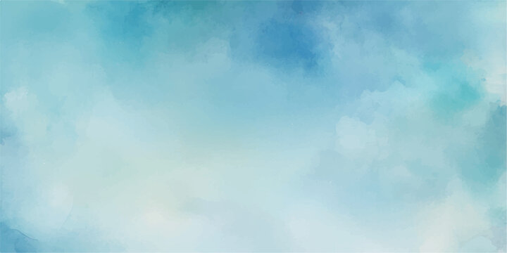 A beautiful clear blue sky features bright white fluffy cumulus clouds on a light summer day creating an abstract nature cloudscape high in the atmosphere