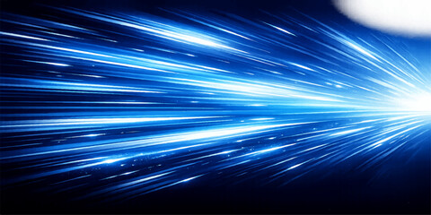 A futuristic digital wallpaper featuring a bright burst of blue energy and glowing stars in a motion-blurred space design with laser light patterns and an abstract art texture © AeroVista