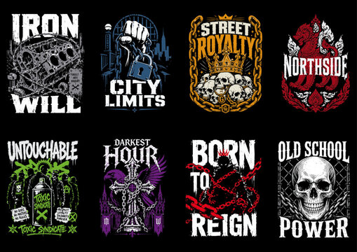 Vintage Streetwear Graphic Vector Bundle for T-shirt Design
