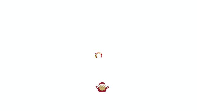 Christmas Gift Wreath with Santa Claus Center Frame Animation 4K