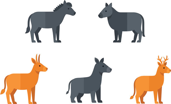 Geometric Donkey Deer Animals