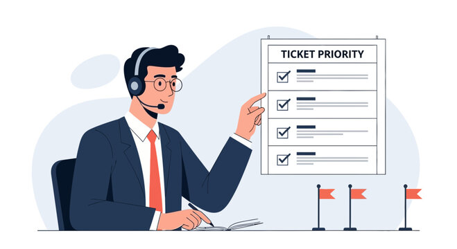 Customer Service Agent Prioritizing Support Tickets with Checklist