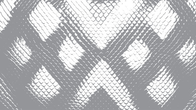 Luxury animal print pattern with geometric reptile texture Snake skin seamless background with stylish monochrome scales