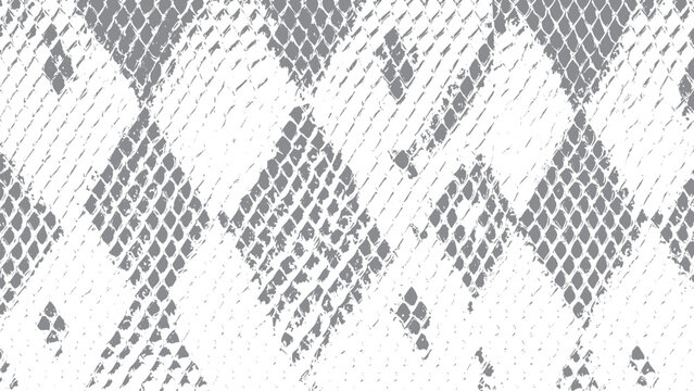 Black and white snake skin texture with geometric pattern Seamless reptile skin background with diamond scale design