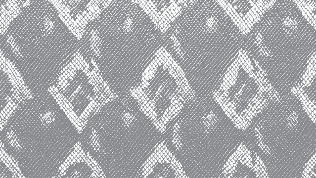 Abstract snake scale pattern for fashion textile background Monochrome python skin texture with repeating diamond shapes