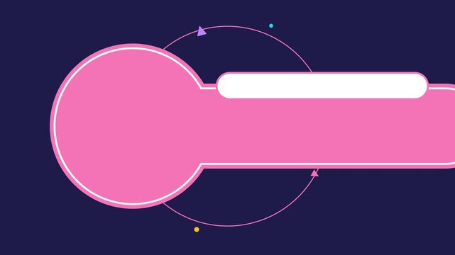 Modern Pink Lower Third Graphic Overlay for Video Title Bars and Social Media Content with Minimalist Geometric Orbit Design on Dark Navy