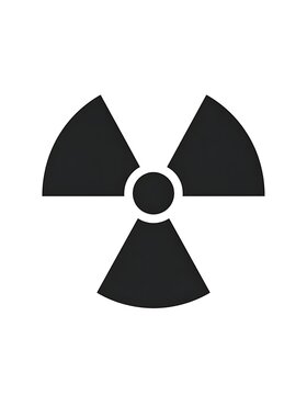 Radioactive warning sign symbol icon.