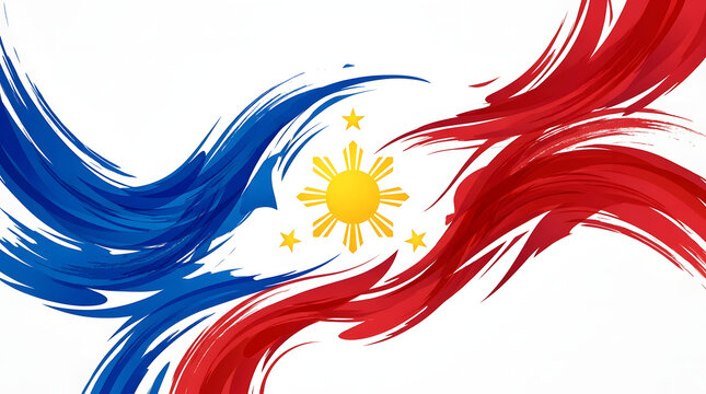 Modern patriotic vector background inspired by the Philippines flag