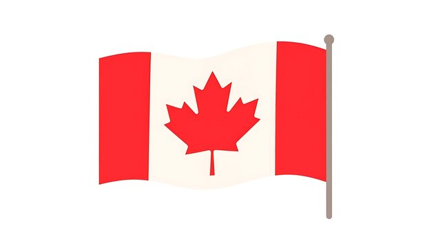 Canadian flag with red maple leaf.