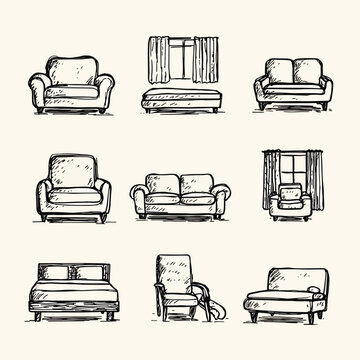 Collection of various sofa designs.