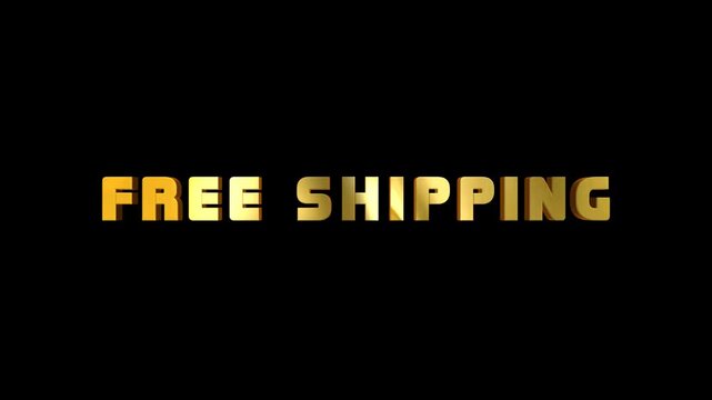 Animated FREE SHIPPING Text Element for Social Media and Video Editing