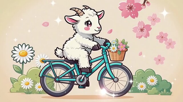 funny video of goat riding a bicycle