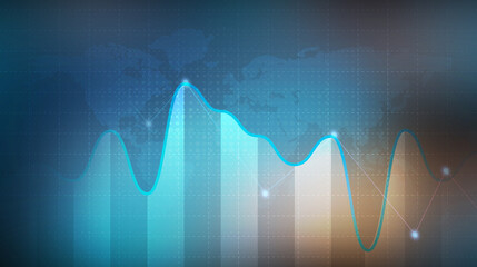 Fototapeta premium Financial Growth: A dynamic visual representation of financial growth, showcasing upward trends and market fluctuations.