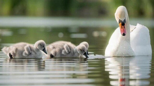 swans on the lake