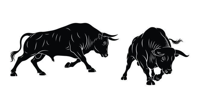 Bull and calf vector illustration with intricate zen tangle patterns