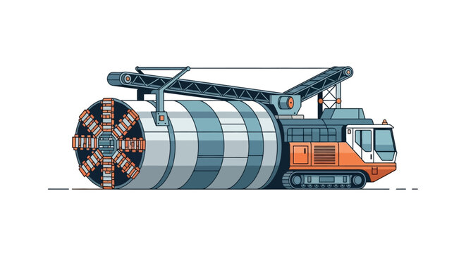 Illustration of a tunnel boring machine for underground construction.