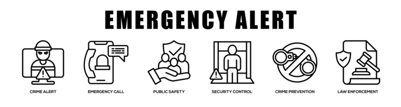 Emergency Alert web banner icon illustration concept