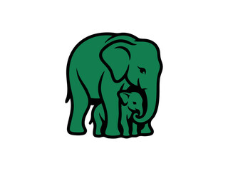 Fototapeta premium Mother and Baby Elephant