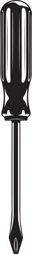 Black screwdriver with ribbed handle and flathead tip tool