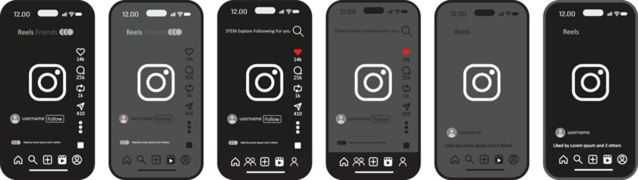 Instagram reels green and black, white, color screen overlay. Instagram Reels Story mockup template frame with iPhone 17 pro Max mock.  Instagram 2026 reels post story engagement elements