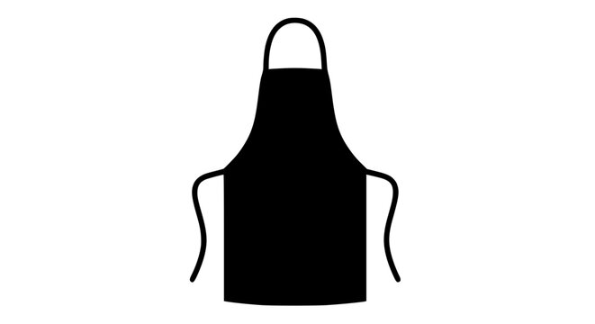 Black apron silhouette icon isolated on white background