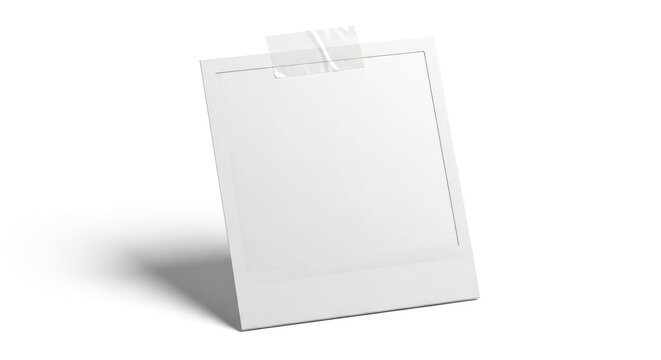White background sticky note with tape mockup