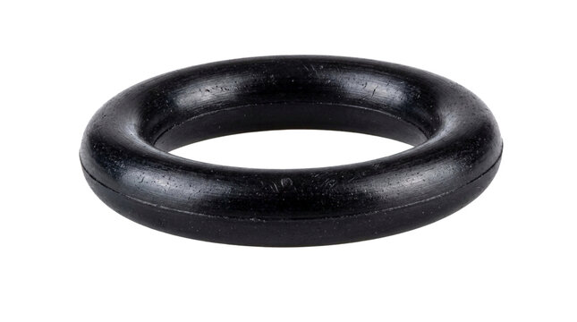Black rubber oring seal isolated on white background