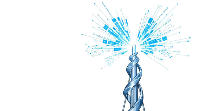 Blue DNA Helix Structure.