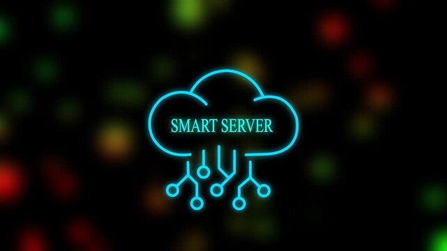 smart serven cloud computing sustainable technology concept animation background green energy digital transformation and eco innovation 4k motion graphic