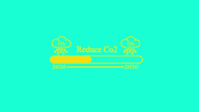 Reduce c02 2050 Time line CO2 Reduction 2026 to 2050 Sustainability Goals CO2 reduction Environmental Sustainability Loading Animation