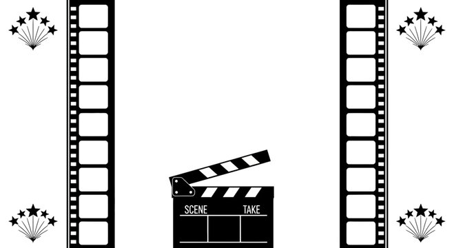 Black and white movie clapper board.