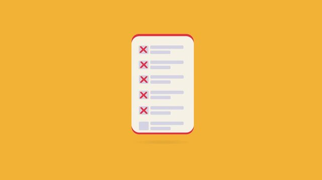 Negative Checklist Errors Failure Warning Incorrect Tasks Business Mistakes Concept