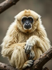 Fototapeta premium Wild Golden Langur Resting on Tree Branch