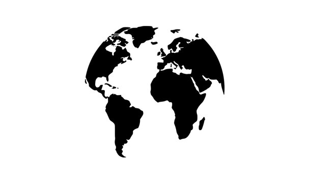 Geometric low poly world map vector illustration with abstract blue triangle mesh continents isolated on white background