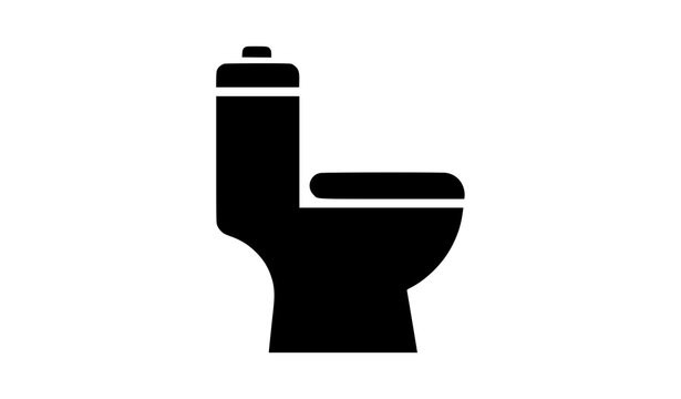 Memphis style toilet vector illustration colorful side view restroom commode graphic