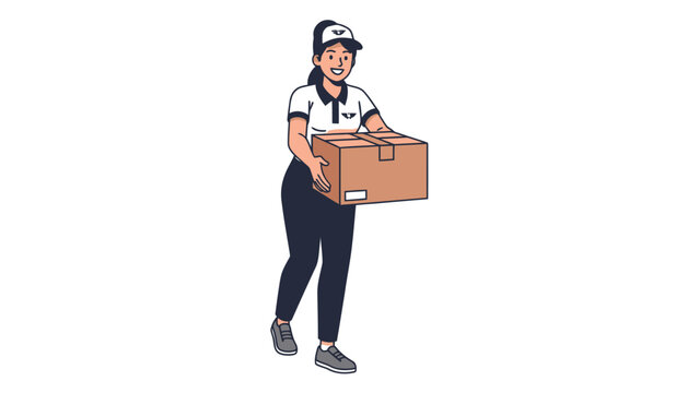 Delivery Man Holding Box.