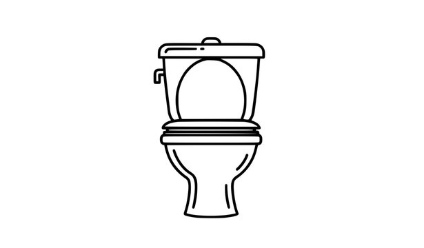 Flat sticker toilet vector illustration colorful bathroom porcelain commode icon
