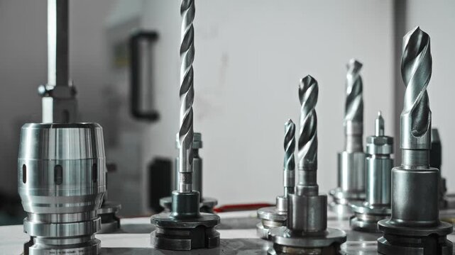 Workshop Fixtures Featuring Organized Metal Cutting Tools And Prepared Maintenance Presentation