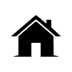 Fototapeta premium Residential icon logo with flat black house silhouette Vector illustration