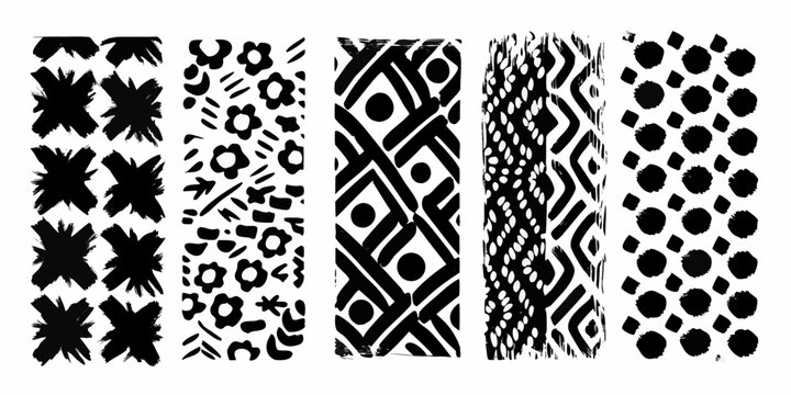 Black brush stroke patterns abstract textured backgrounds