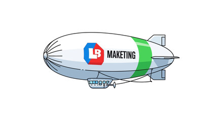 Airship with Marketing Logo Design. © Azrha